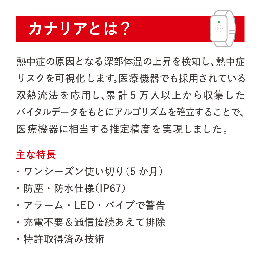 10本セット・ケース付】熱中対策ウォッチ カナリアPlus 2026年モデル
