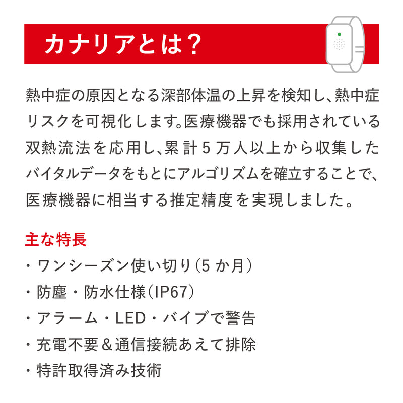 10本セット・ケース付】熱中対策ウォッチ カナリアPlus 2026年モデル