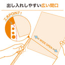 リクエスト 広い間口で出し入れしやすいクリヤーポケット　Ａ４・３０穴（生地厚０．１２ｍｍ）　厚口・５０枚パック