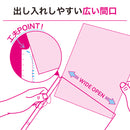 リクエスト 広い間口で出し入れしやすいクリヤーポケット　Ａ４・２穴（生地厚０．１２ｍｍ）　厚口・５０枚パック