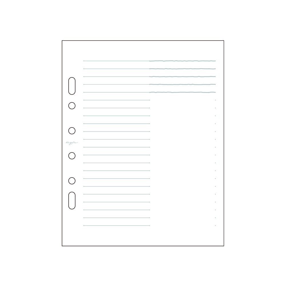 ｍｙｆａ　アレンジペーパーリフィル（ハーフ横罫）