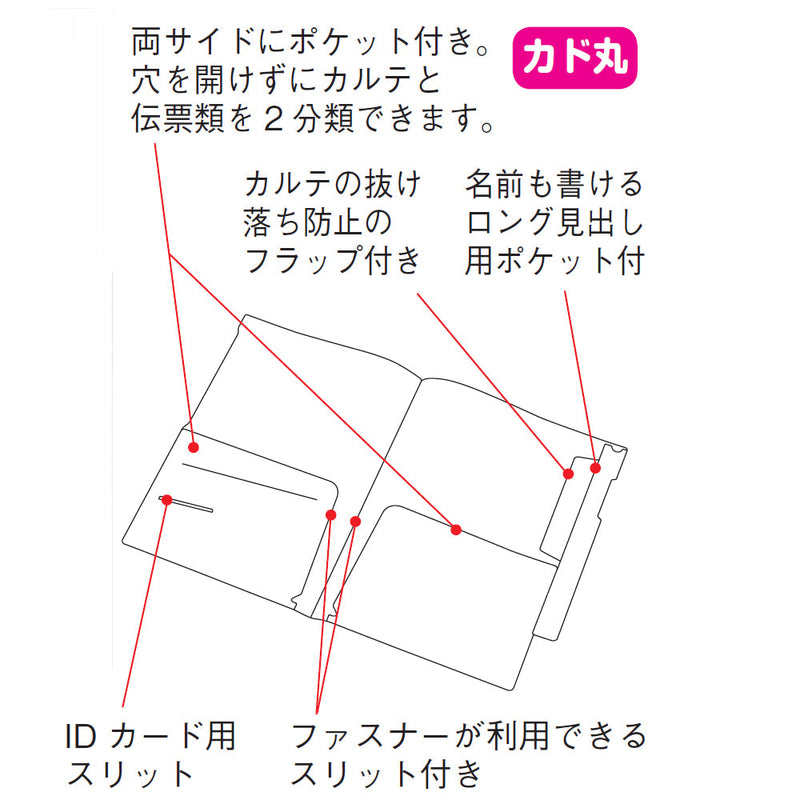 カルテフォルダー（フラップ付）ダブル＜縦型＞ Ａ４ （100枚入り）